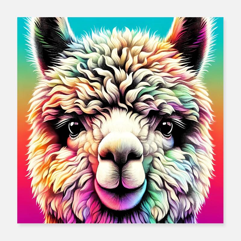 Alpaka Poster 40x40 cm