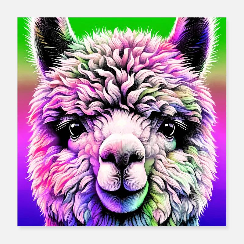 Alpaka Poster 40x40 cm