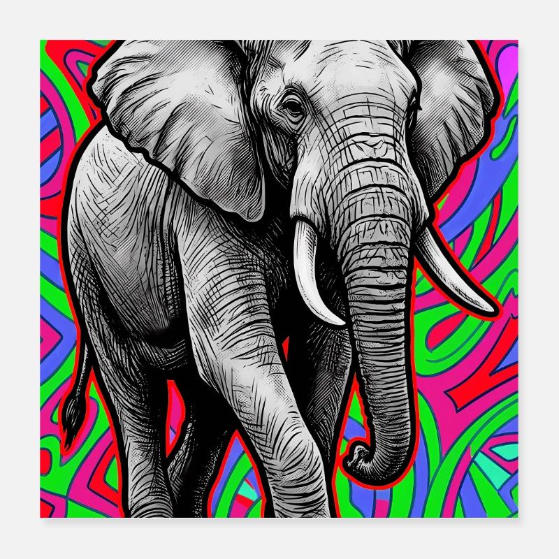 elephant Poster 16" x 16" (40x40 cm)