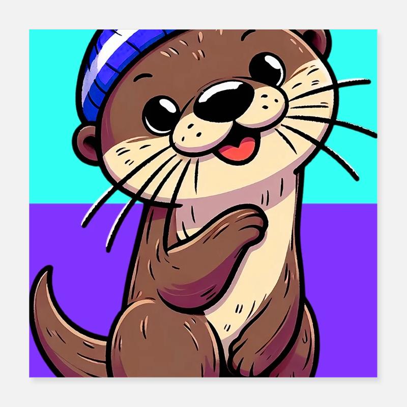 loutre Poster 40 x 40 cm