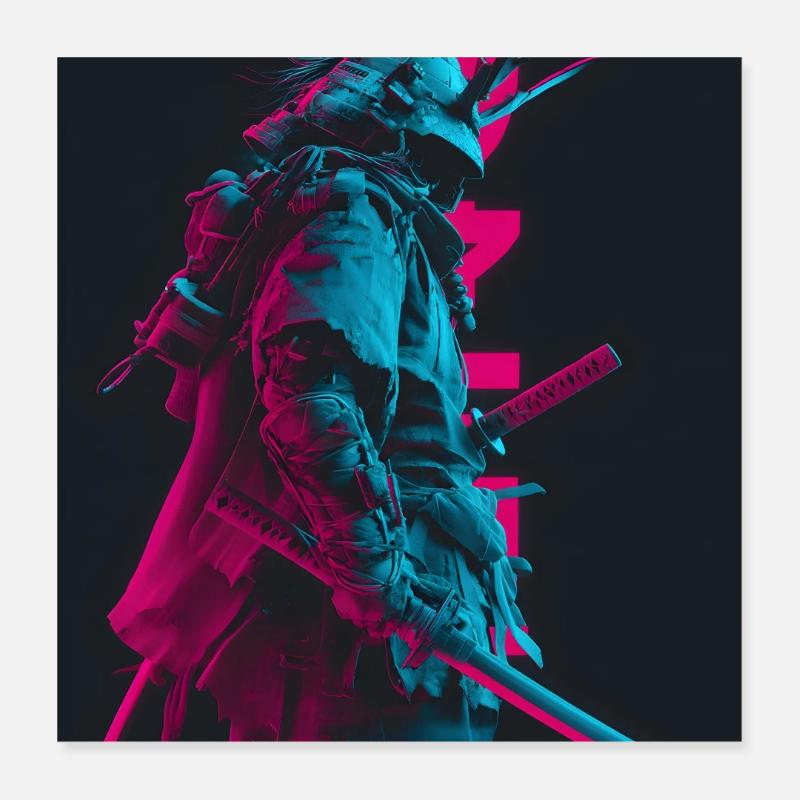 Samouraïs dans l’ombre Poster 40 x 40 cm
