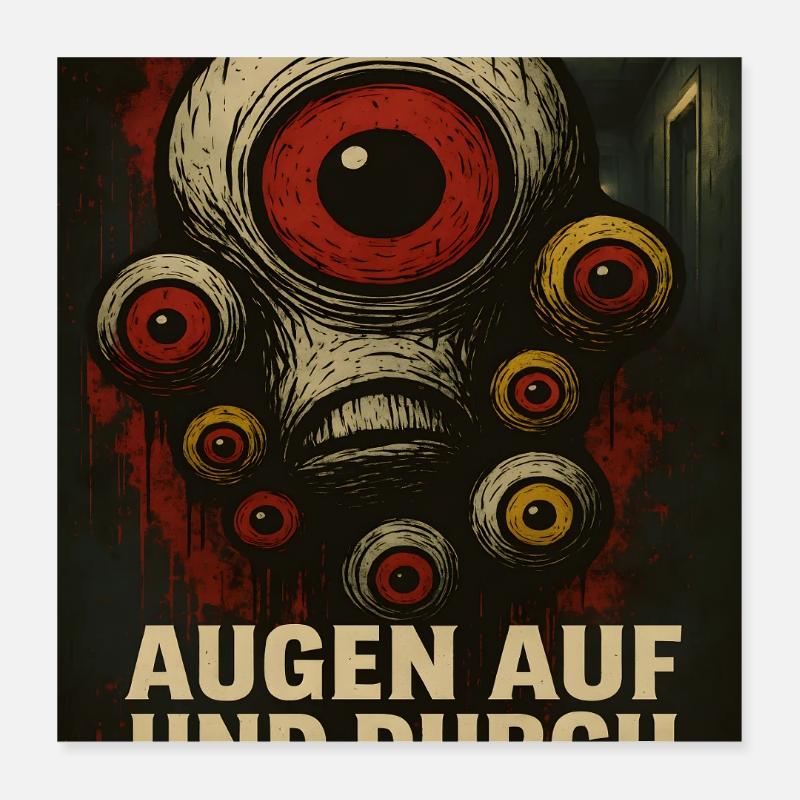 Eyes on and through monsters Poster 16" x 16" (40x40 cm)