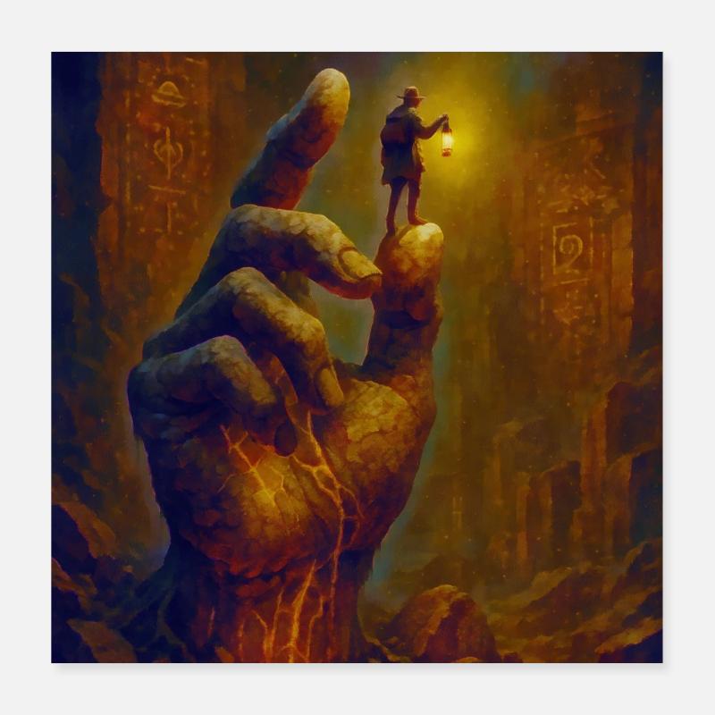 Échos du Titan enfoui Poster 40 x 40 cm