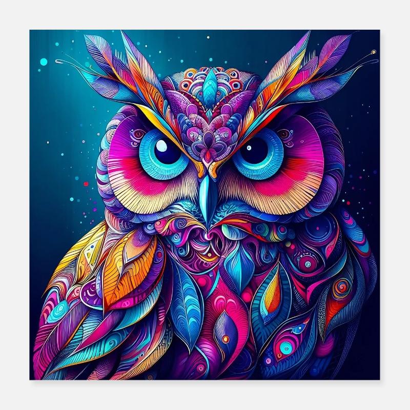 Hibou Poster 40 x 40 cm