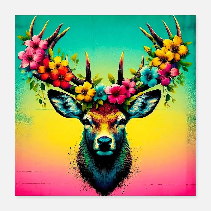 Cerf Poster 40 x 40 cm