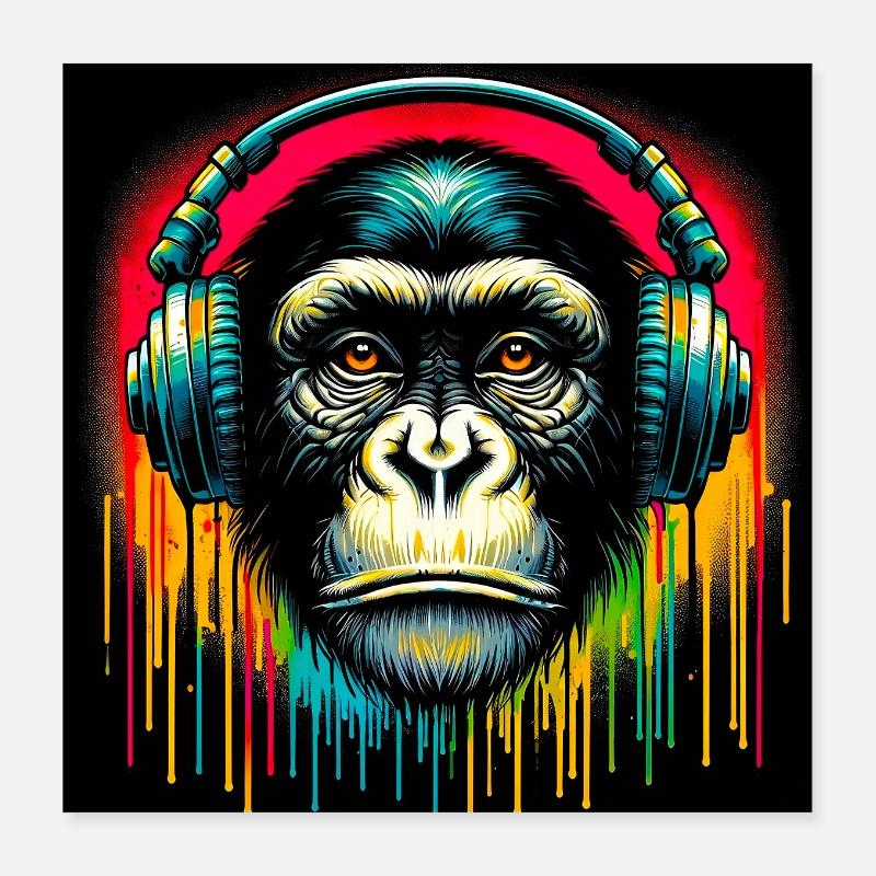 Chimpanse-abe Poster 40x40 cm