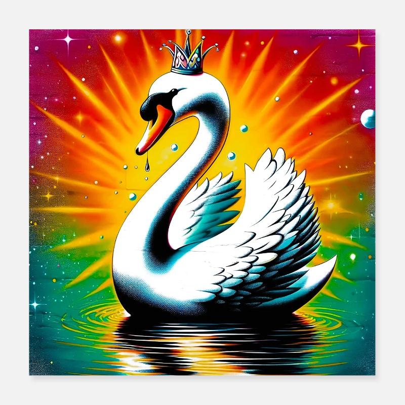 Swan with the Crown Poster 16" x 16" (40x40 cm)