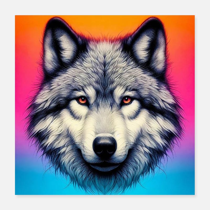 Wolf Poster 40x40 cm