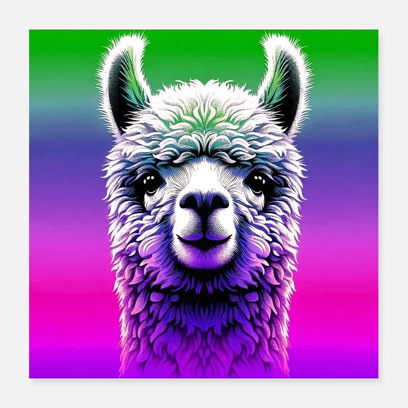 Alpaka Poster 40x40 cm