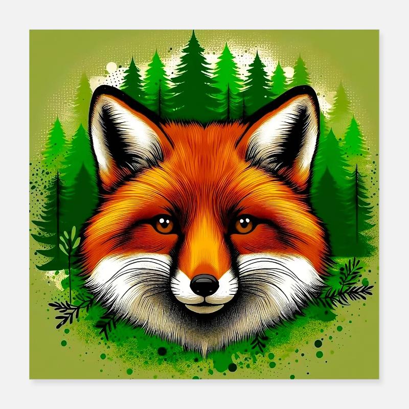 Fuchs Poster 40x40 cm