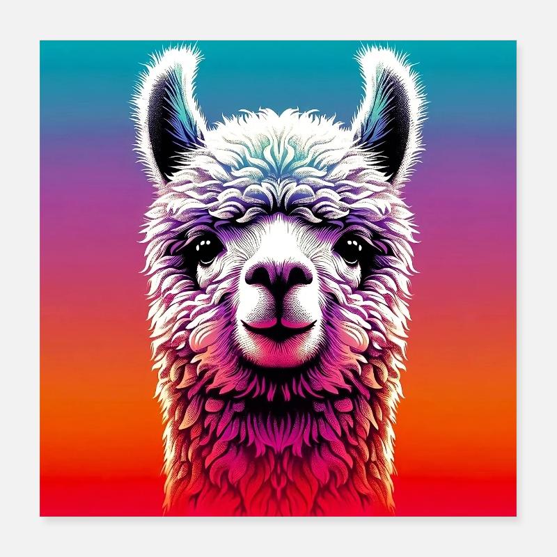 Alpaka Poster 40x40 cm