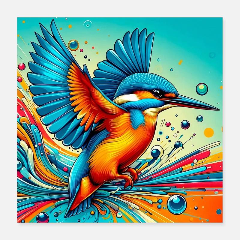 Martin Pescatore Poster 40x40 cm