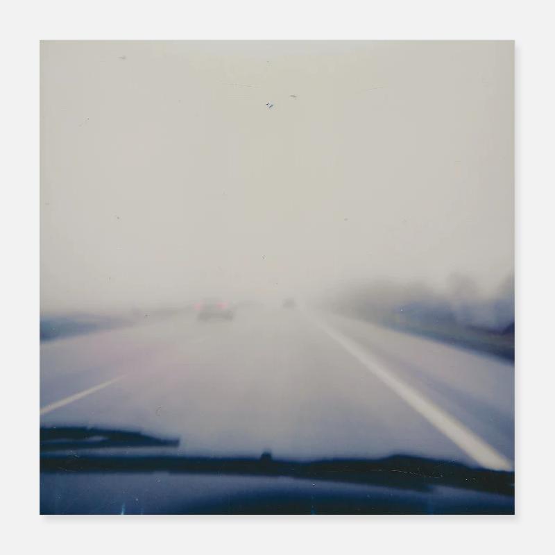 Voyager en gris Poster 40 x 40 cm