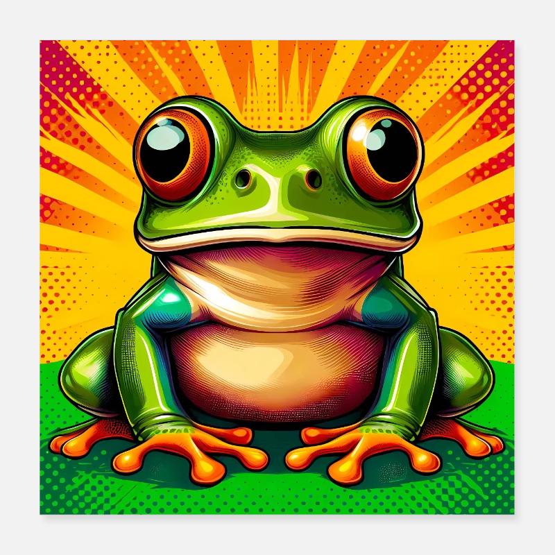 Frosch Poster 40x40 cm