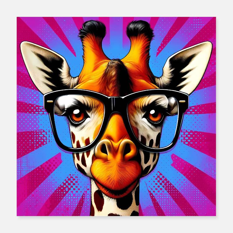 girafe Poster 40 x 40 cm