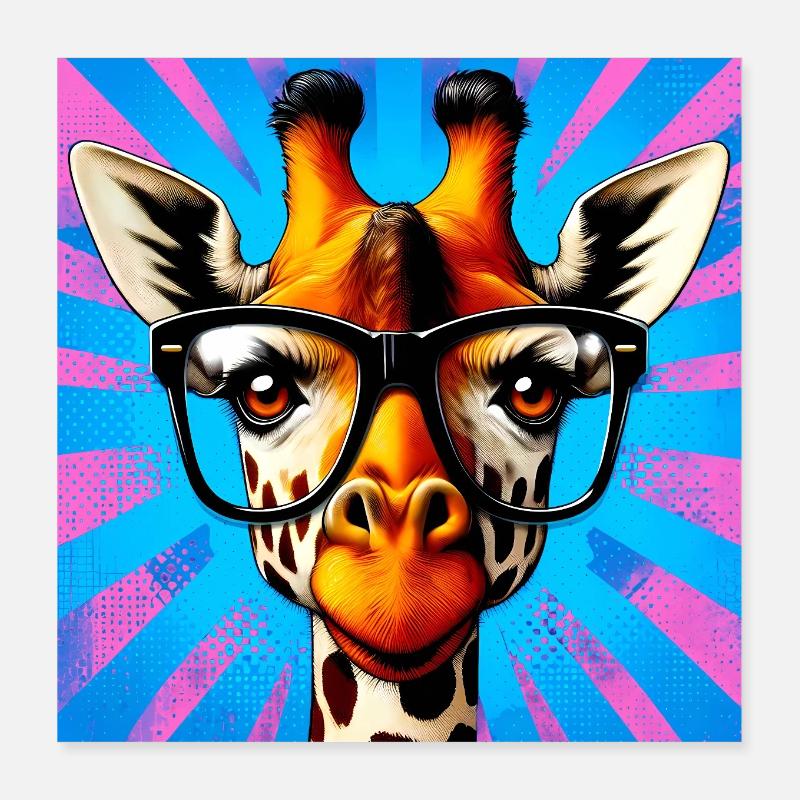 girafe Poster 40 x 40 cm
