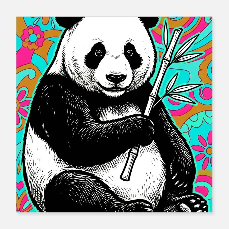 Panda Poster 40x40 cm