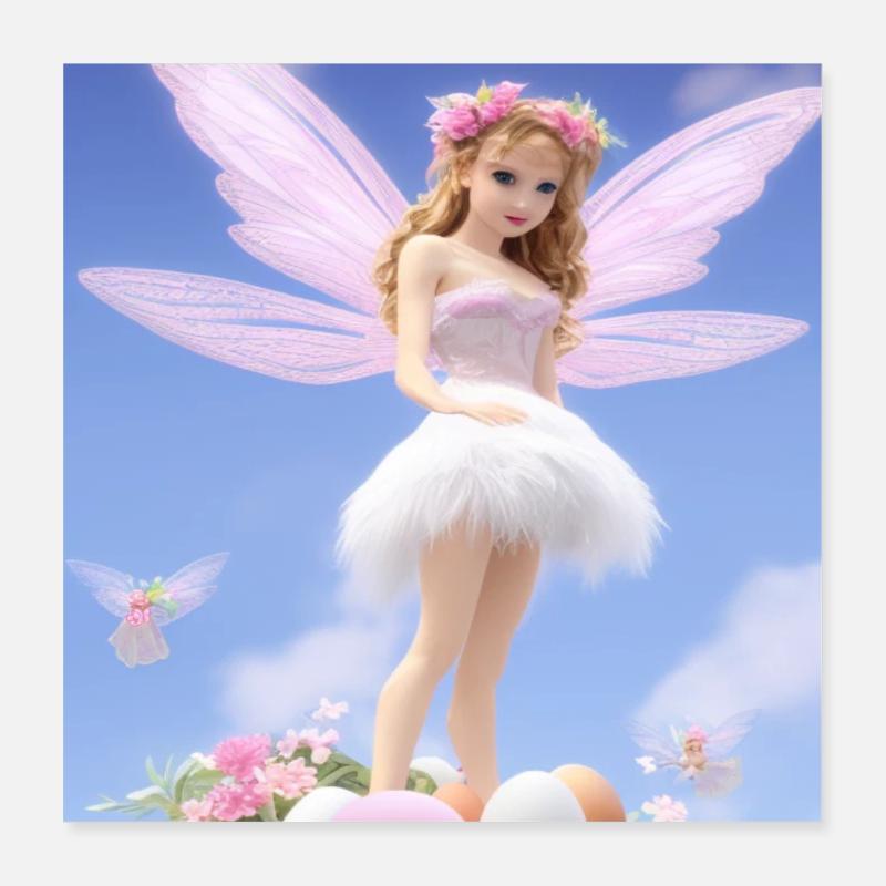 Pixie im Retro-Stil auf Ei - Ostern Poster 40x40 cm