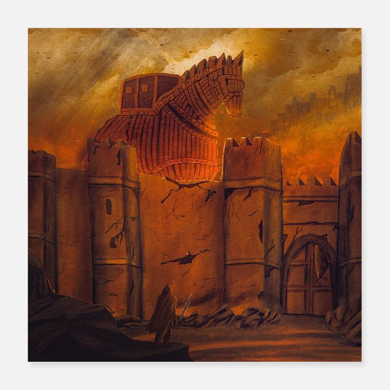 Le cheval de Troie à Muralla Poster 40 x 40 cm