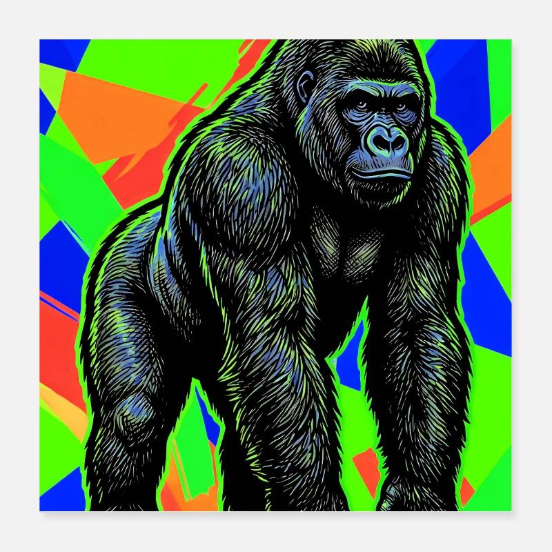 Gorilla Poster 40x40 cm