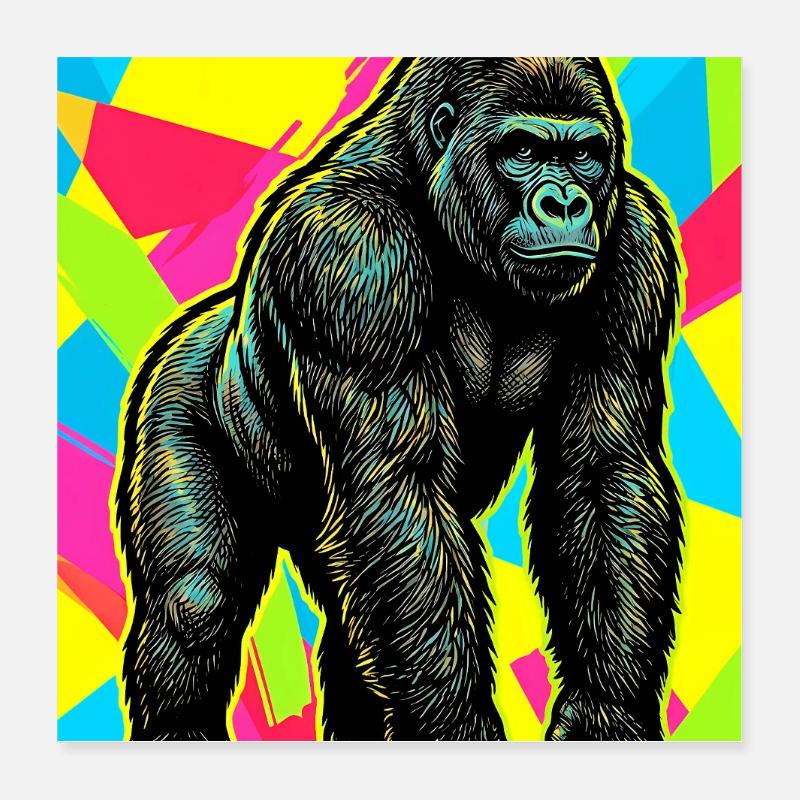 gorille Poster 40 x 40 cm