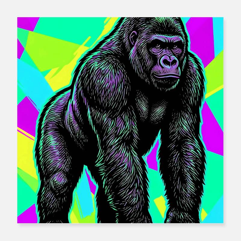 gorille Poster 40 x 40 cm