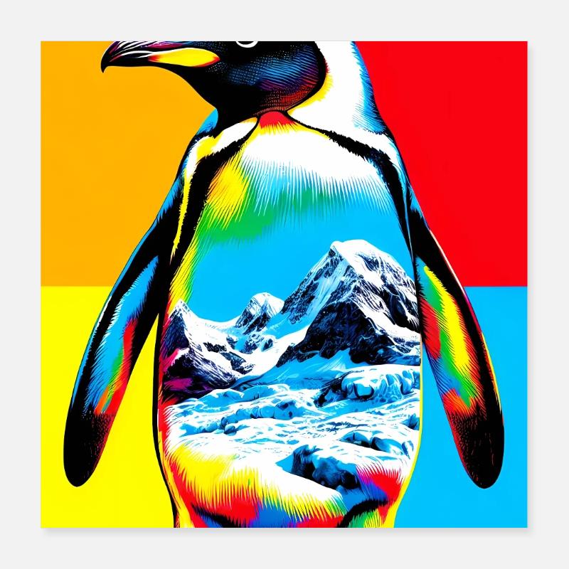 Pinguin Poster 40x40 cm