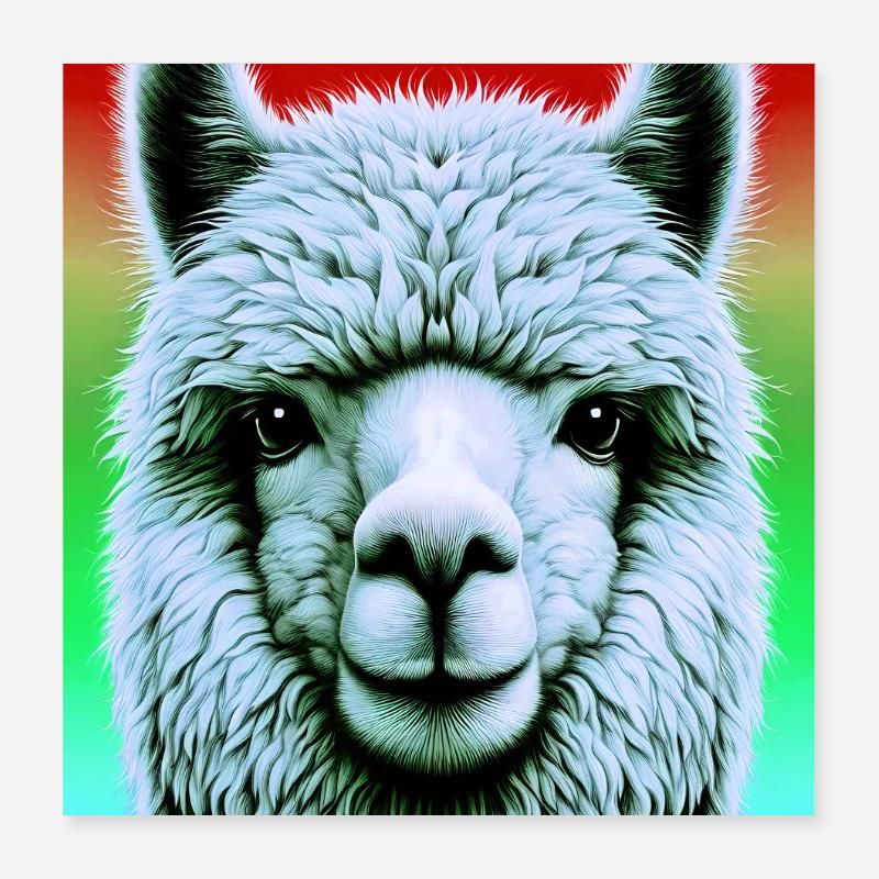 Alpaka Poster 40x40 cm
