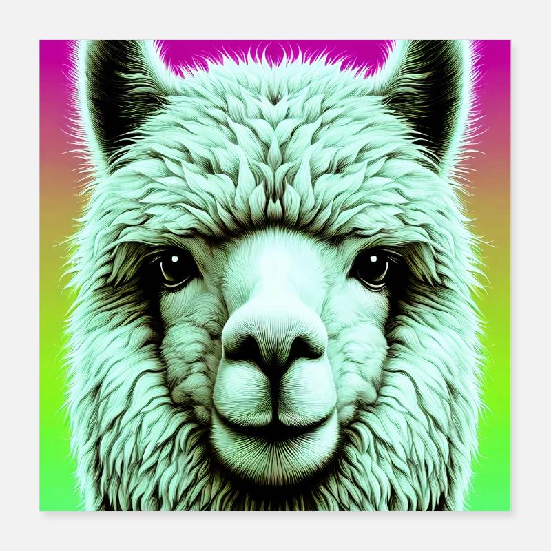 Alpaca Poster 16" x 16" (40x40 cm)