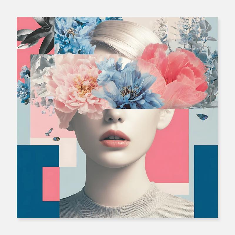 Abstract floral femininity Poster 16" x 16" (40x40 cm)