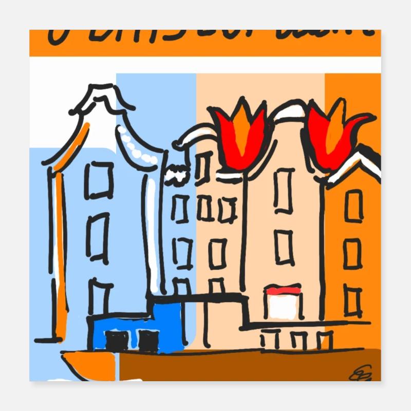 EG Tulipes I Amsterdam I Fleurs I Vacances Poster 40 x 40 cm
