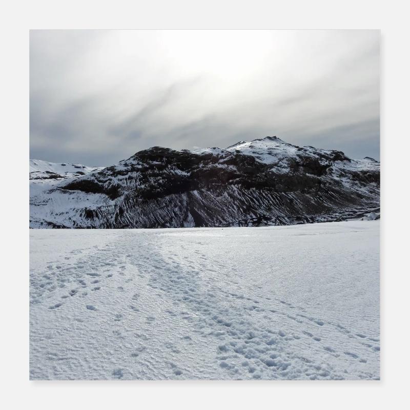Snowbound Horizon Under Pale Sun Poster 16" x 16" (40x40 cm)