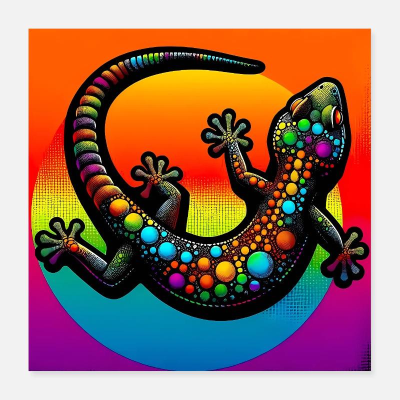 Gecko Poster 40 x 40 cm