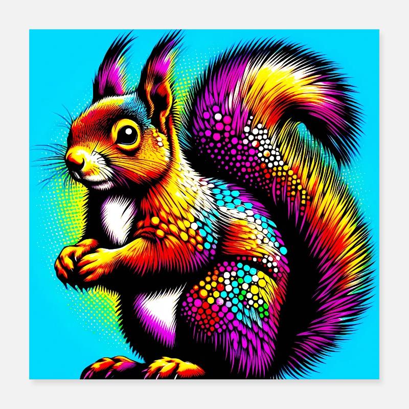 Eichhörnchen Poster 40x40 cm