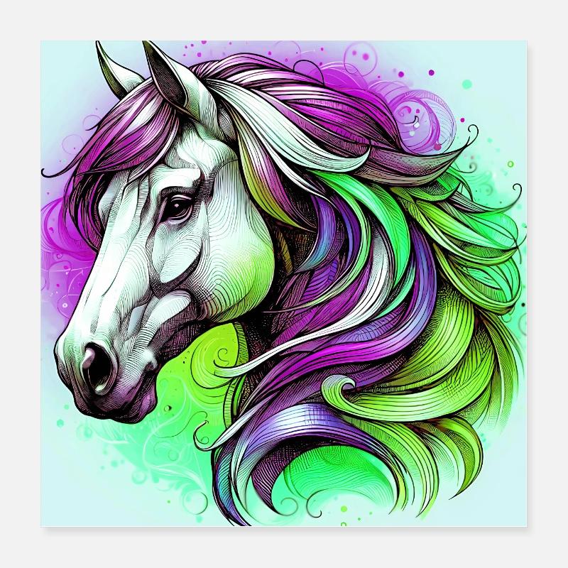 cheval Poster 40 x 40 cm
