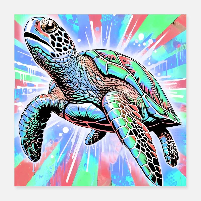 Schildkröte Poster 40x40 cm