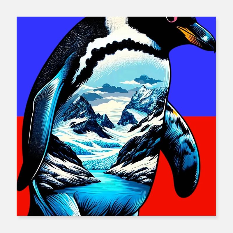 Pinguin Poster 40x40 cm