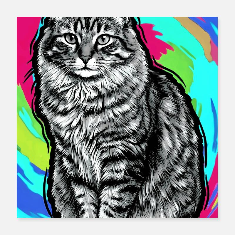 chat Poster 40 x 40 cm