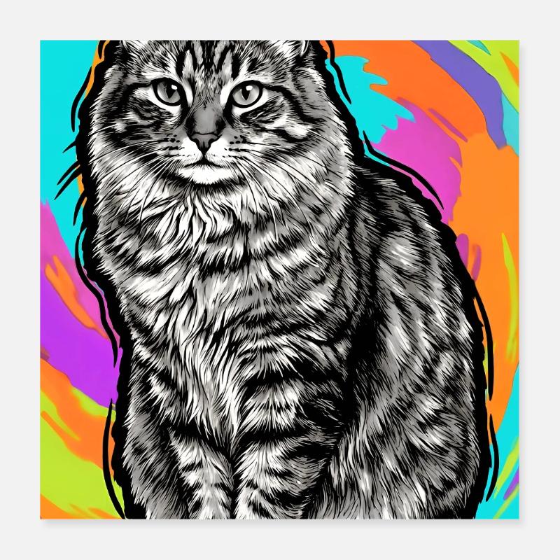 chat Poster 40 x 40 cm