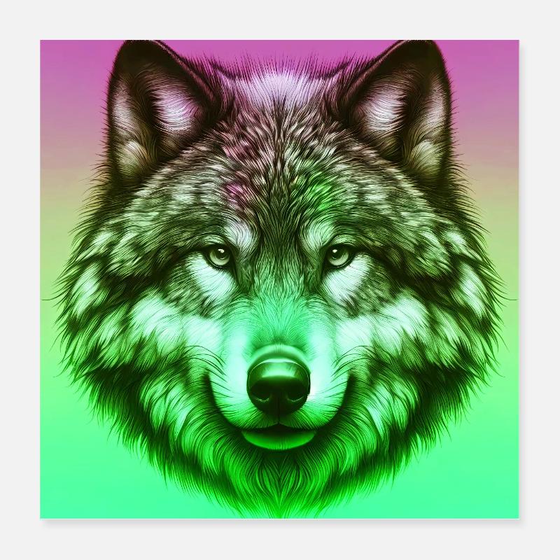 Wolf Poster 40x40 cm