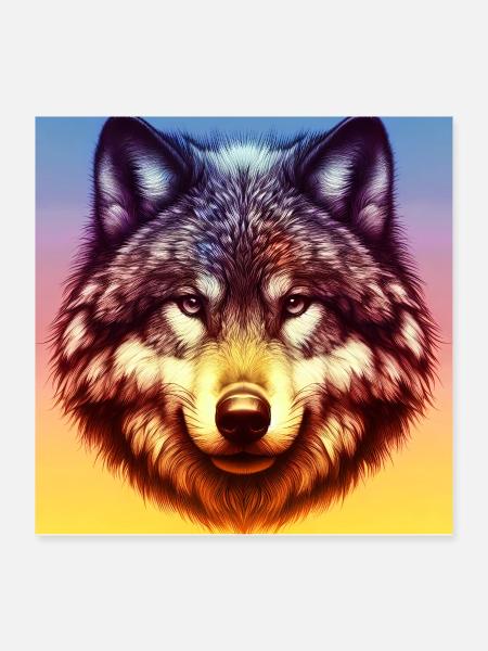 Wolf - Poster 16" x 16" (40x40 cm) - white - Front