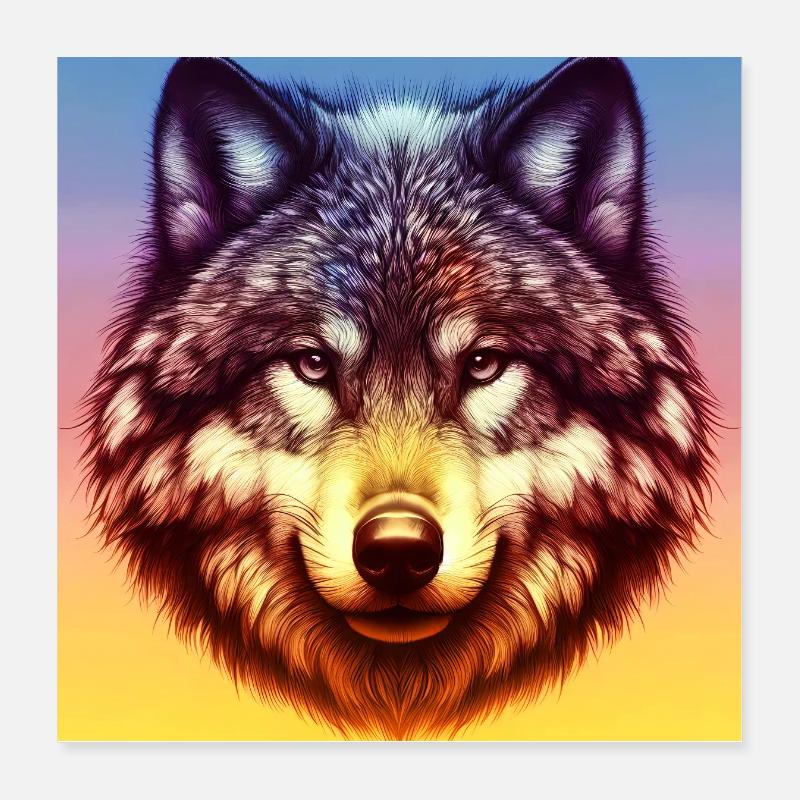 Wolf Poster 16" x 16" (40x40 cm)