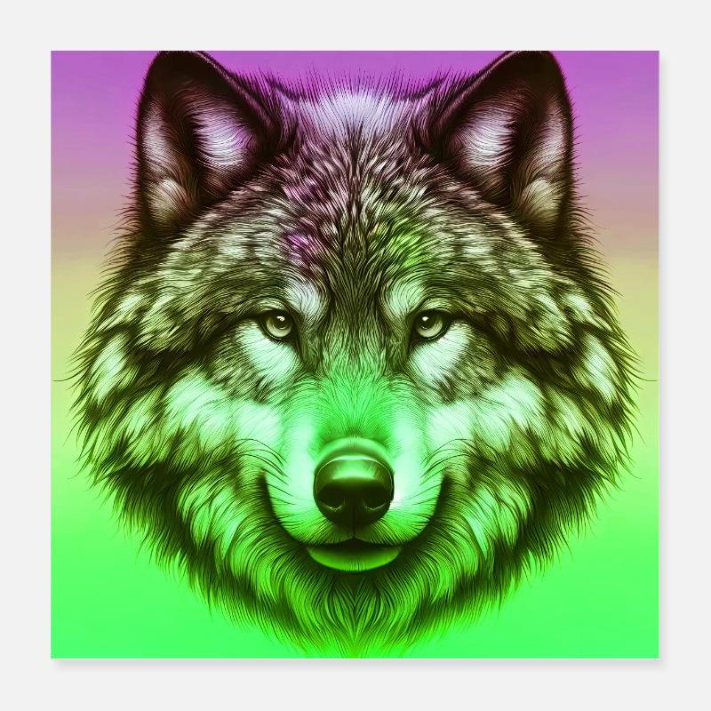 Wolf Poster 40x40 cm