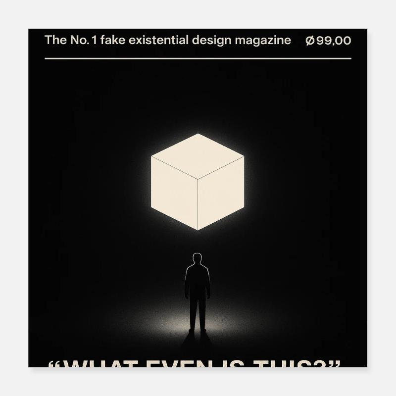 Existenz Würfel Null Leere was ist das überhaupt  Poster 40x40 cm