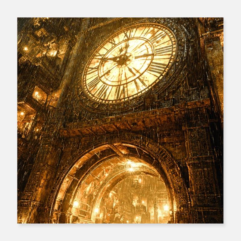 Gilded Clockgate Arch Poster 16" x 16" (40x40 cm)