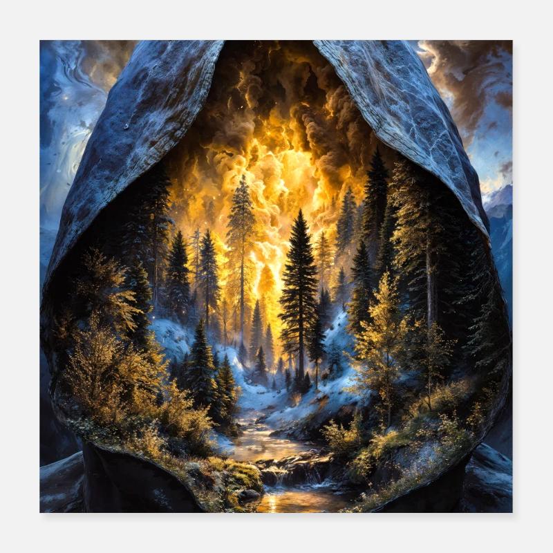 Forêt de l’Enfer à capuchon Poster 40 x 40 cm