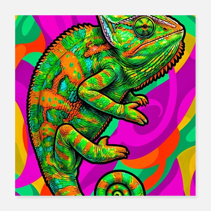 caméléon Poster 40 x 40 cm