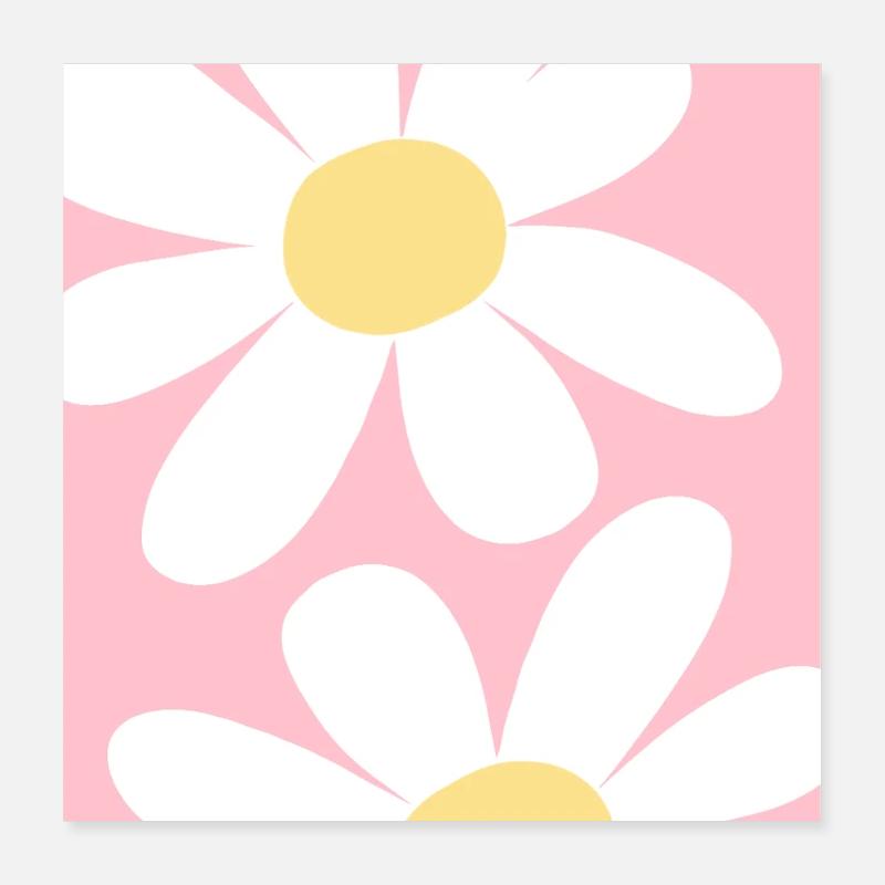 Rose avec des fleurs Poster 40 x 40 cm