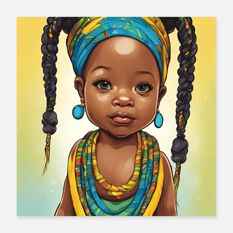 Afrikanisches Mädchen Poster 40x40 cm