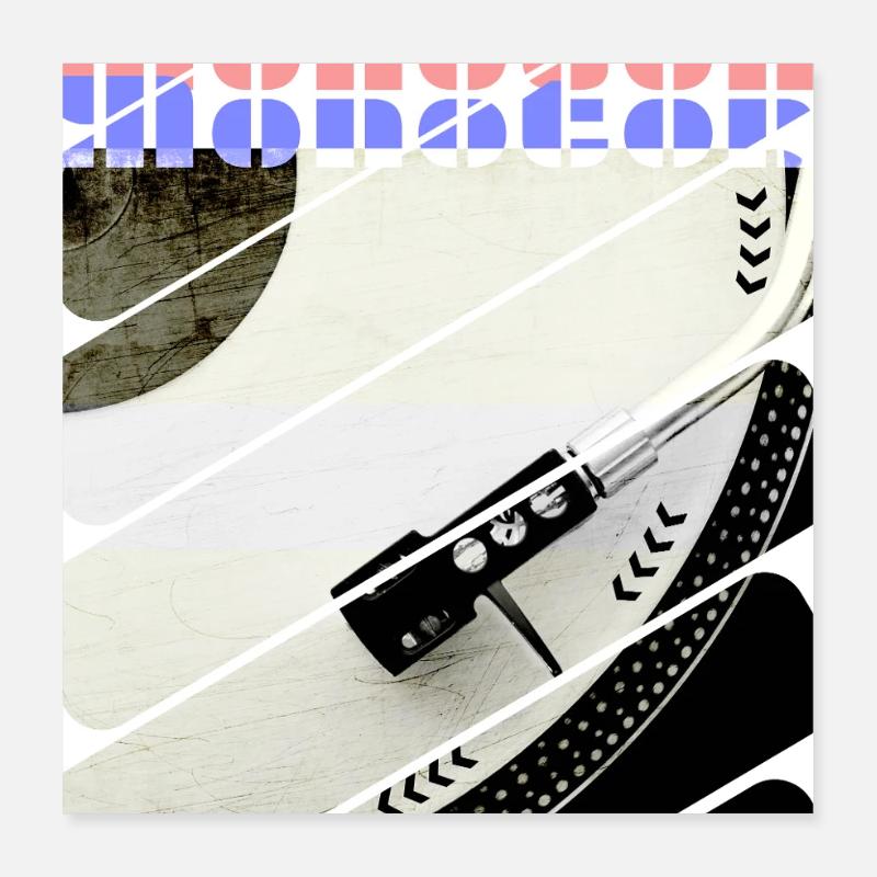 Le son mono - Vinyle rotatif Poster 40 x 40 cm